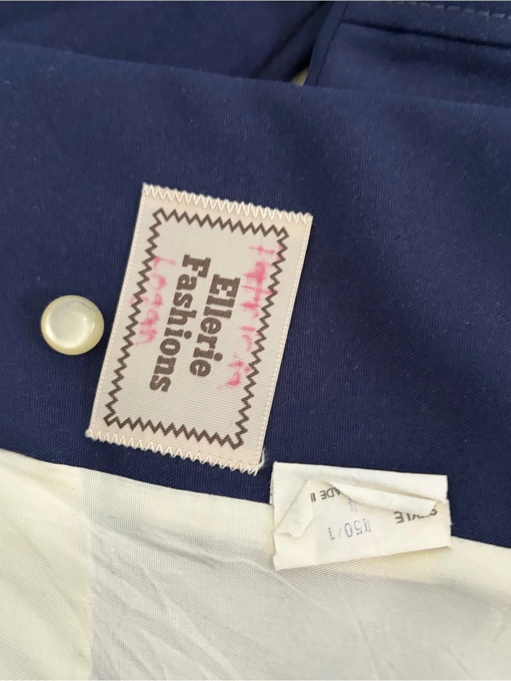 VTG Girls Over Coat Lace Trim Collar Pearl Button Sailor Nautical Navy Size 4